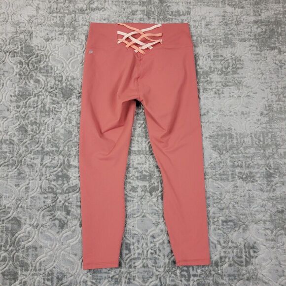 Fabletics Leggings Womens Large Pink Powerhold Ankle Kessler Strappy 7/8 - Picture 4 of 11